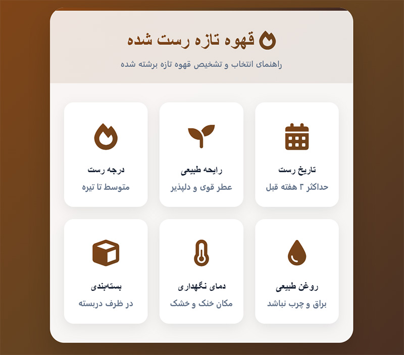 قهوه تازه رست شده