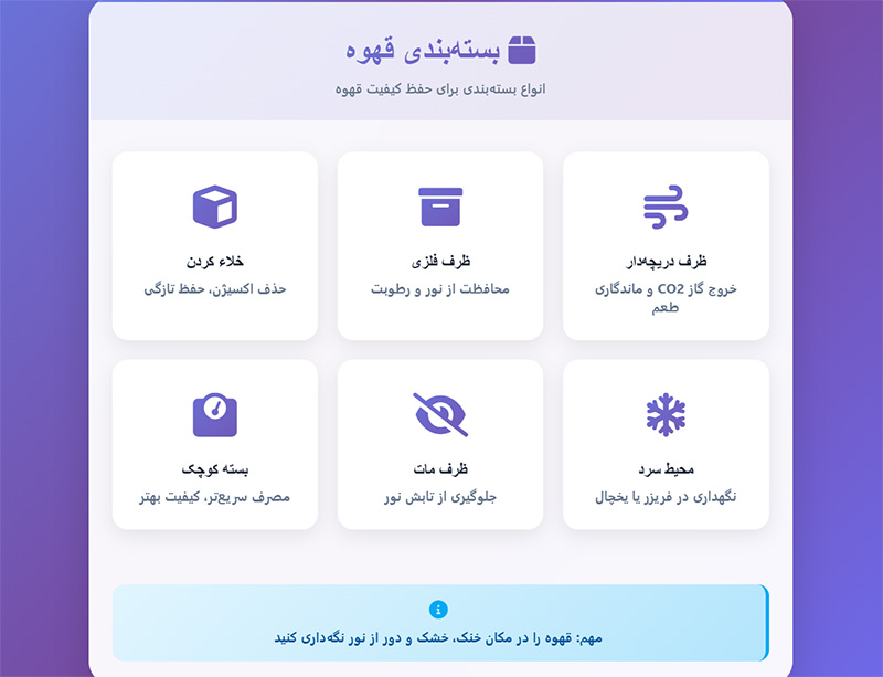 انواع قهوه