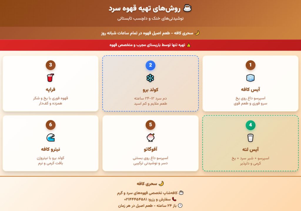 قهوه-سرد طرز درست کردن قهوه سرد